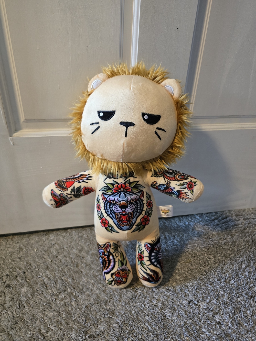 Tatoo Zoo Samuele Alpha Male Lion Stuffed Animal 15 in Designed by Tattoo Artist